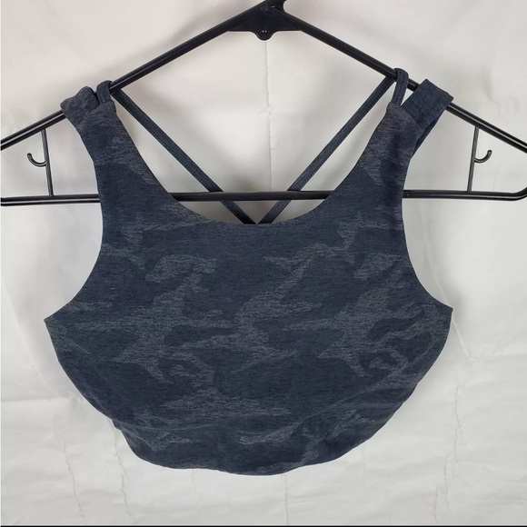 Vuori Elevation Sports Bra Black Grey Camo Athletic Strappy Women's Small - Picture 1 of 8